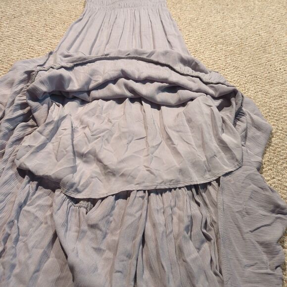 Z Supply Jazmin Maxi Dress Gray Smocked Bodice Flowy Boho Strappy - Picture 4 of 10